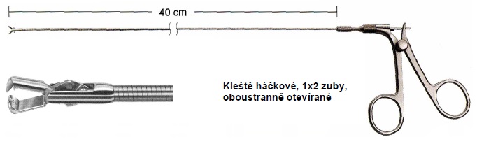 Kliešte 400 mm, 7 Charr. semirig. obojstranné ot.